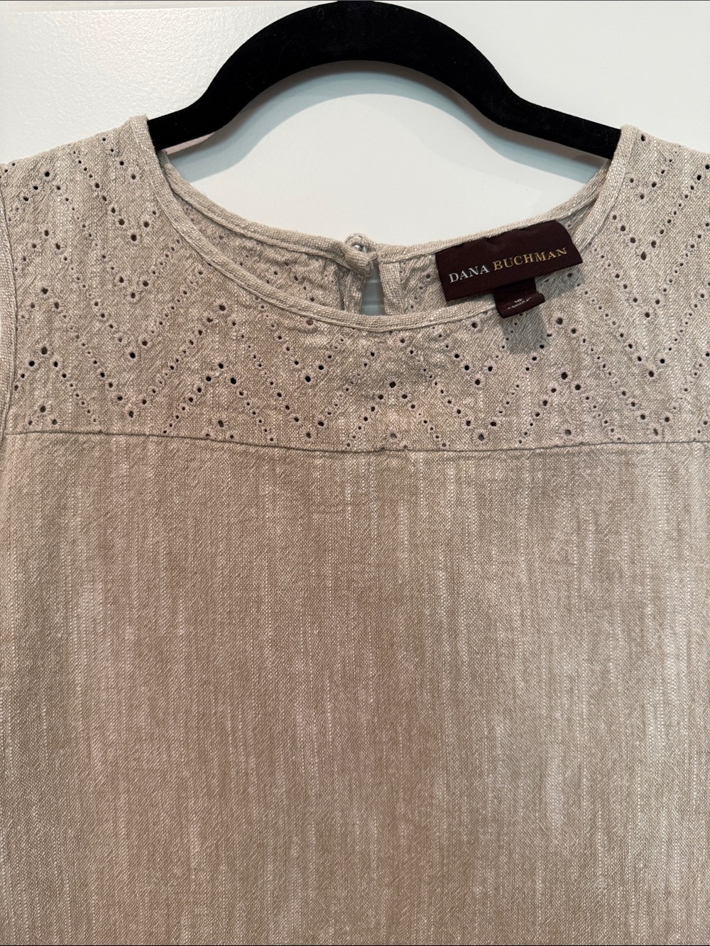 Dana Buchman Beige Eyelet Shift Dress - Picture 3 of 6